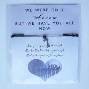 BTS We Are Bulletproof Eternal, black 7 charm bracelet. Bangtan, ARMY kpop gift